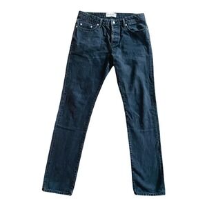 Officine Generale Paris 6e Mens Washed Black Straight Leg Cotton Jeans Size 30